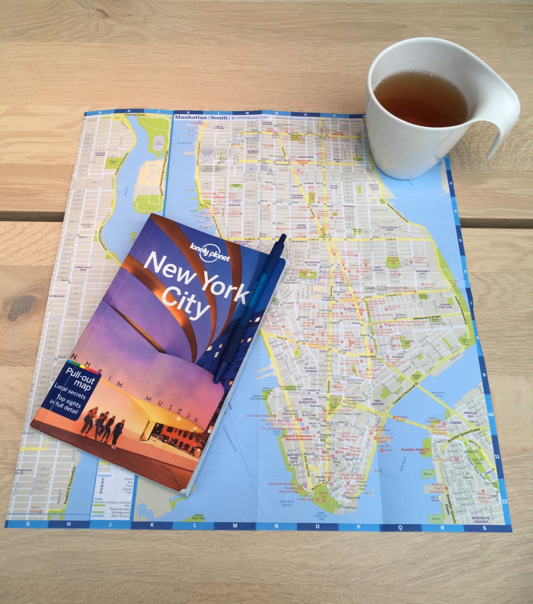Lonely Planet en plattegrond van New York