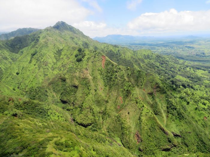 De groene bergen van Kauai