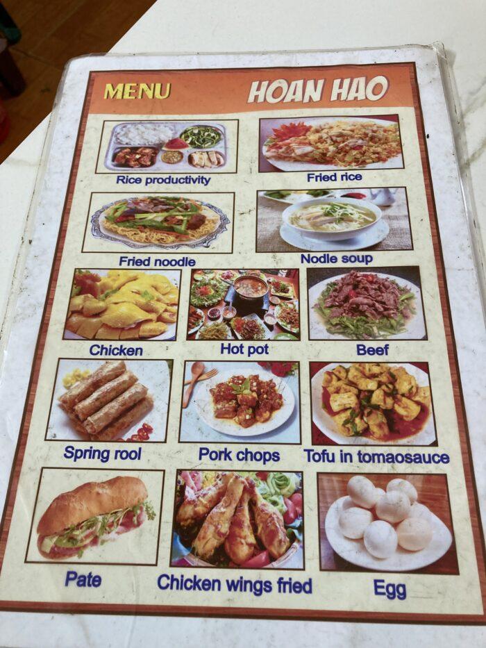 menukaart Vietnam