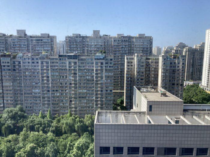 uitzicht vanuit de hotelkamer Luoyang